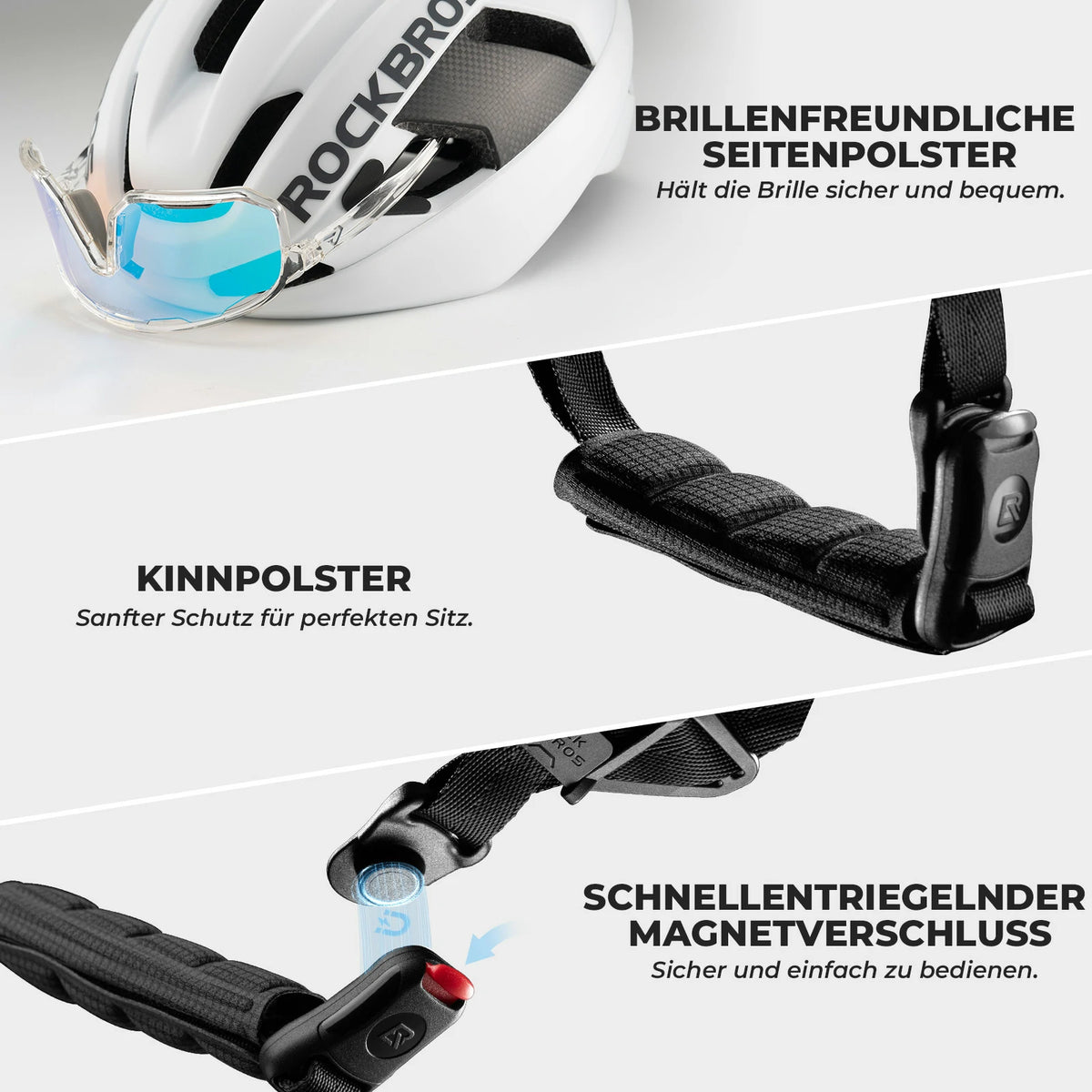 Fahrradhelm mit Magnetverschluss –54-60CM – ROCKBROS-DE