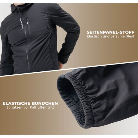 Fahrradjacke Herren Warm – Winddicht, Wasserabweisend & Reflektierend mit Fleece
