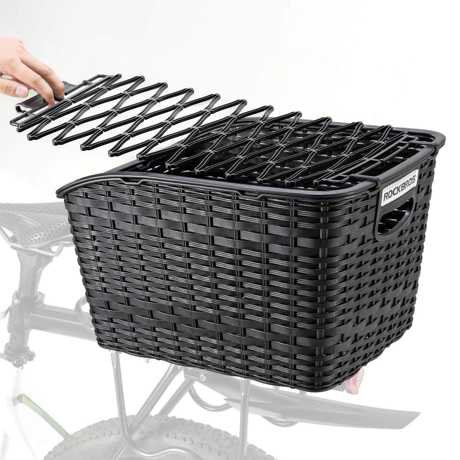 Fahrradkorb Hinten für Gepäckträger, mit ausziehbarem Deckel – ROCKBROS-DE