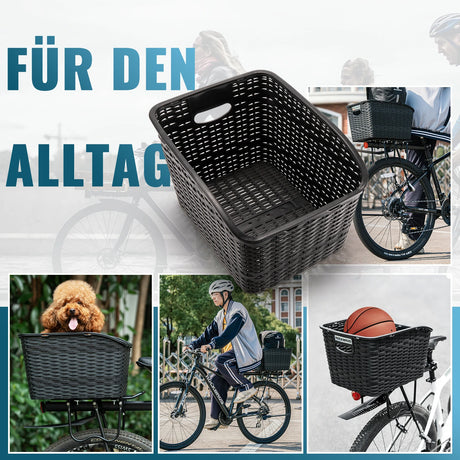 ROCKBROS Fahrradkorb Hinten – Für Gepäckträger, mit ausziehbarem Deckel