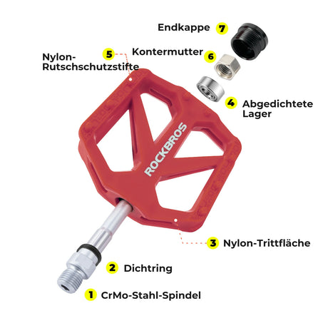 Fahrradpedale – Nylon‑Plattformpedale mit Reflektoren