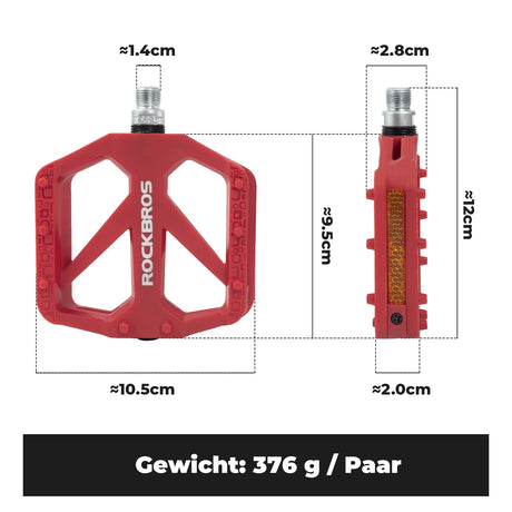 Fahrradpedale – Nylon‑Plattformpedale mit Reflektoren