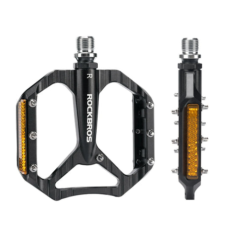 Fahrradpedale rutschfest – Aluminium Plattformpedale mit Reflektoren & Anti-Rutsch-Pins