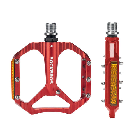 Fahrradpedale rutschfest – Aluminium Plattformpedale mit Reflektoren & Anti-Rutsch-Pins