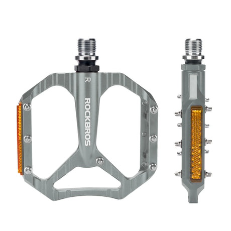 Fahrradpedale rutschfest – Aluminium Plattformpedale mit Reflektoren & Anti-Rutsch-Pins