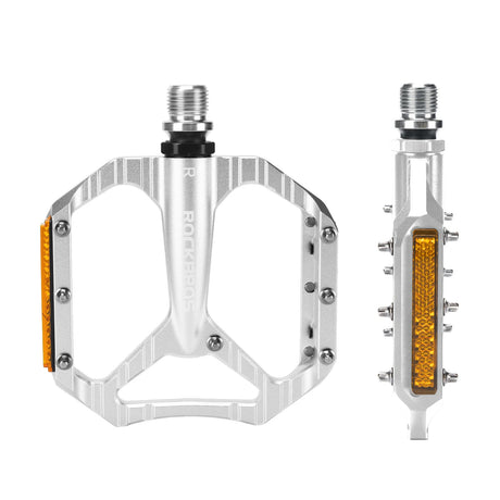 Fahrradpedale rutschfest – Aluminium Plattformpedale mit Reflektoren & Anti-Rutsch-Pins