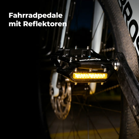 Fahrradpedale rutschfest – Aluminium Plattformpedale mit Reflektoren & Anti-Rutsch-Pins