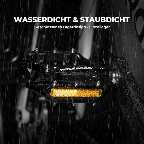 Fahrradpedale rutschfest – Aluminium Plattformpedale mit Reflektoren & Anti-Rutsch-Pins