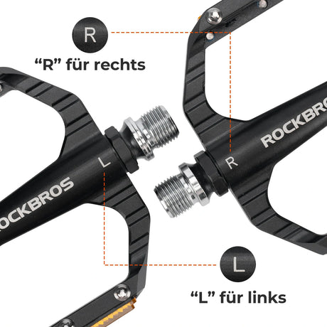 Fahrradpedale rutschfest – Aluminium Plattformpedale mit Reflektoren & Anti-Rutsch-Pins