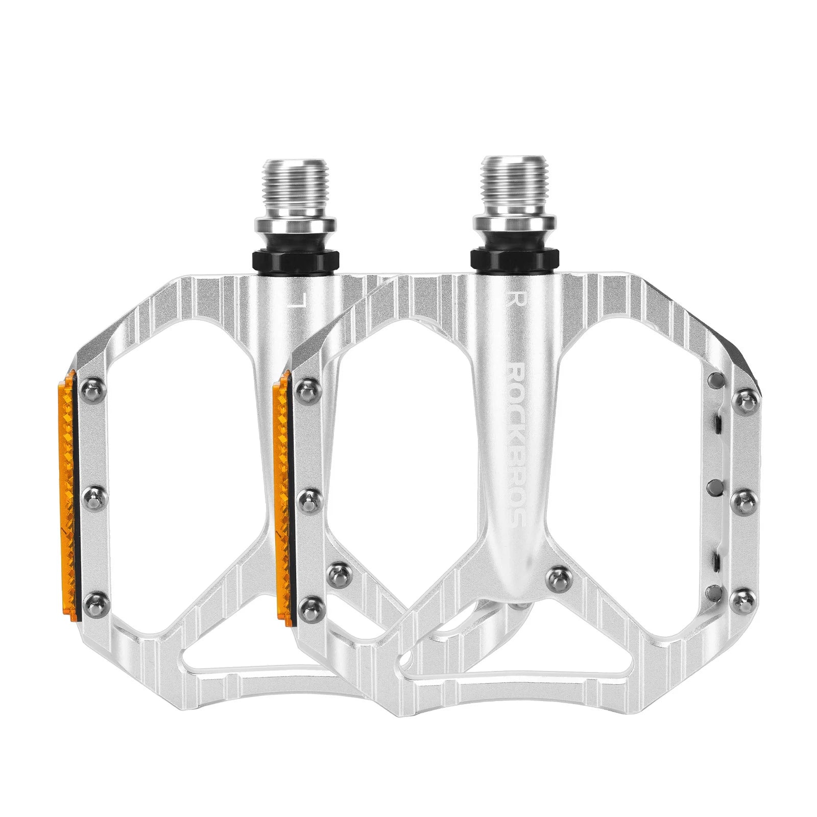 Fahrradpedale rutschfest– Aluminium Plattformpedale mit Reflektoren, abgedichtetem Kugellager, Anti-Rutsch-Pins, 9/16