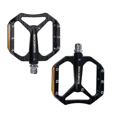 Fahrradpedale rutschfest – Aluminium Plattformpedale mit Reflektoren & Anti-Rutsch-Pins