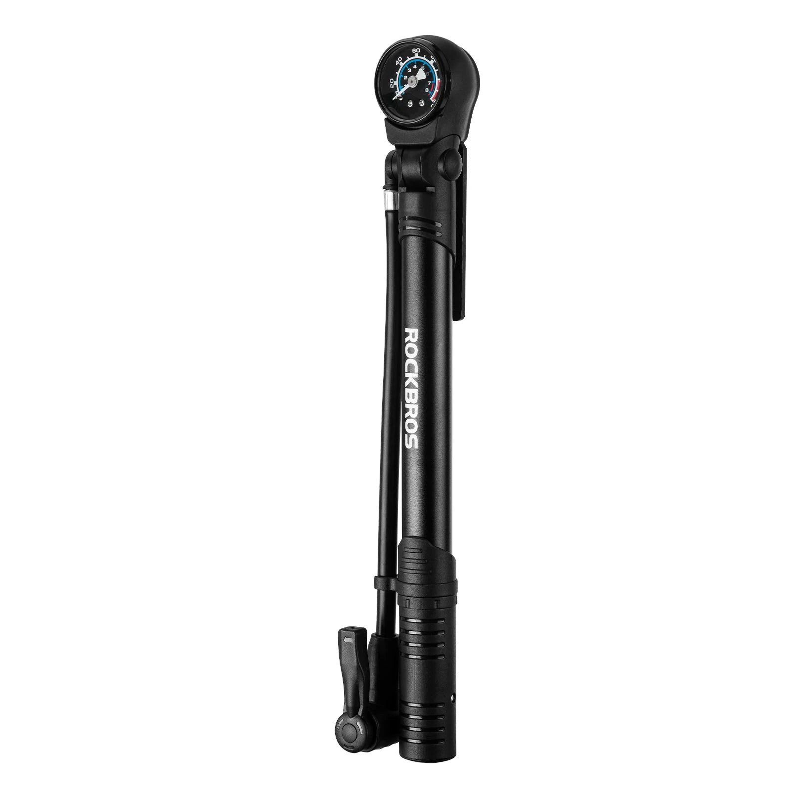Fahrradpumpe 120 PSI Luftpumpe mit Manometer Tragbare mit Drehbare Gri – ROCKBROS-DE