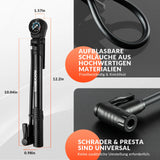 Fahrradpumpe 120 PSI – Tragbar mit Manometer & drehbarem Griff