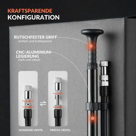 Fahrrad‑Gabel‑ & Dämpfer‑Hochdruckpumpe – 300 PSI