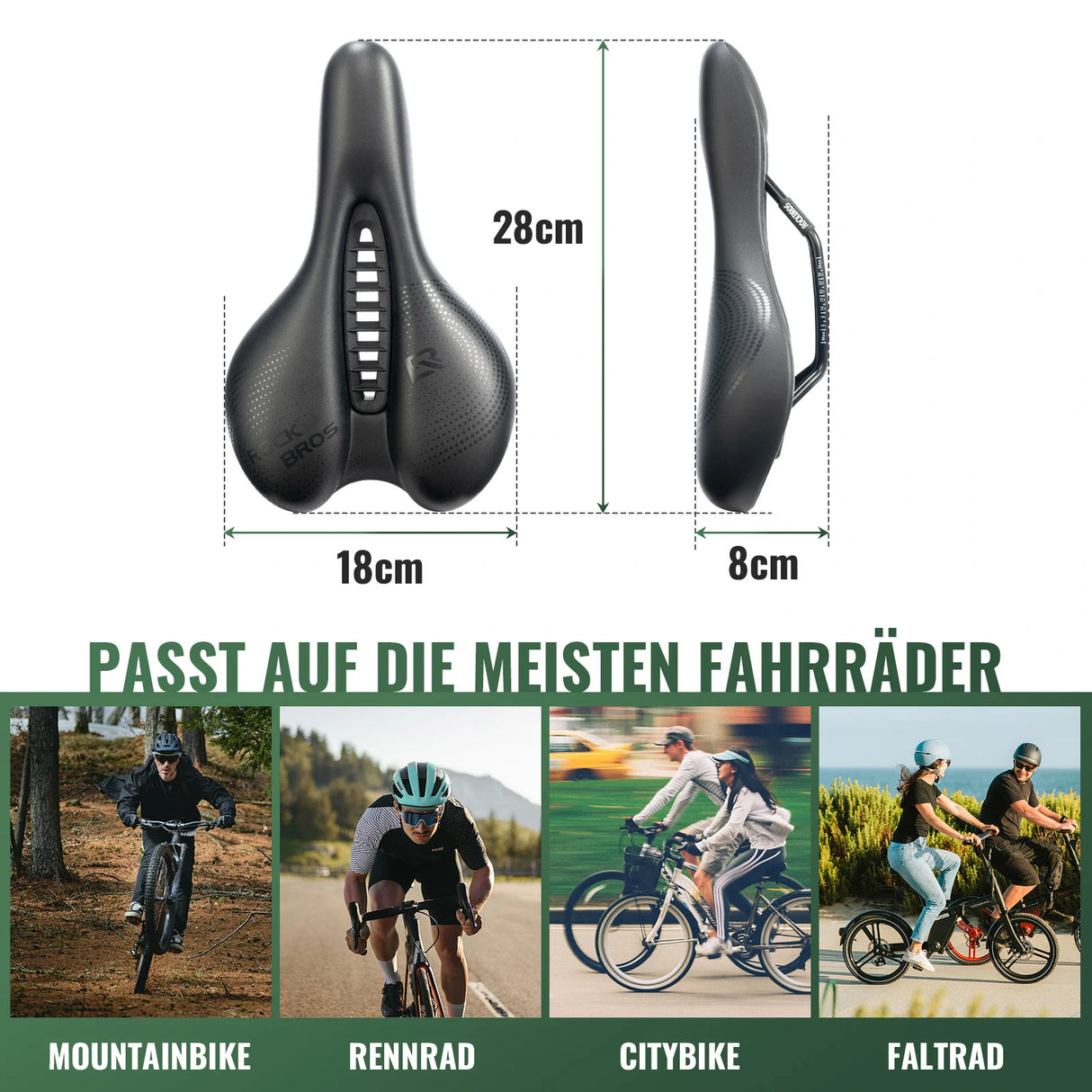 Fahrradsattel für Herren & Damen – Druckentlastend, ergonomisch mit Aussparung