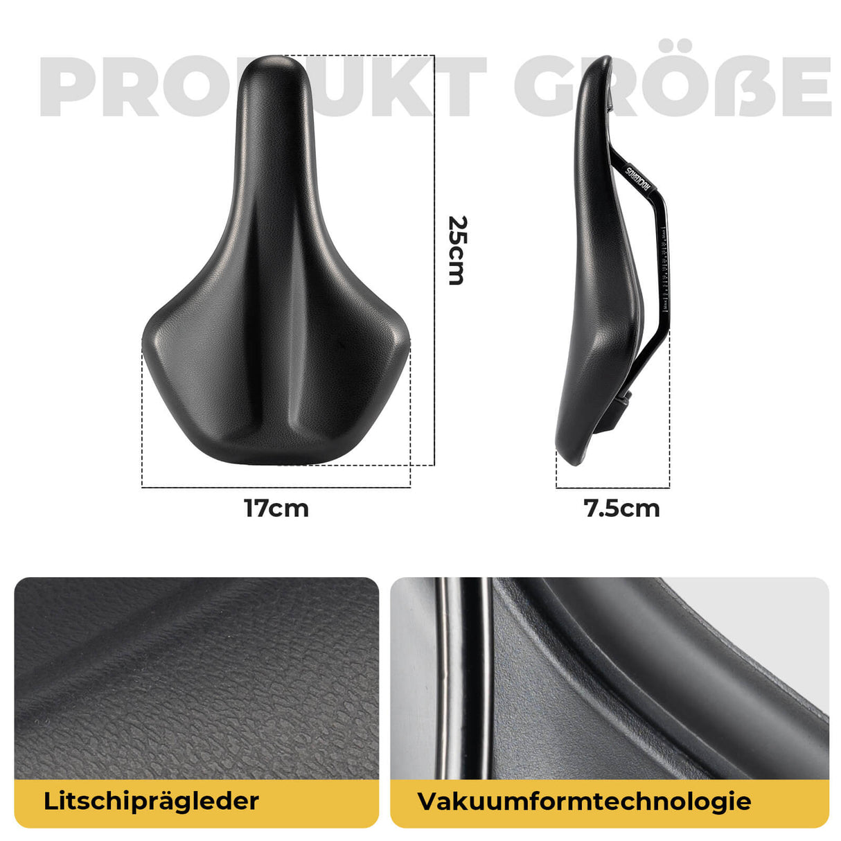 Fahrradsattel Ergonomisch, Komfortabel & Atmungsaktiv, Hochdichter PU-Schaum