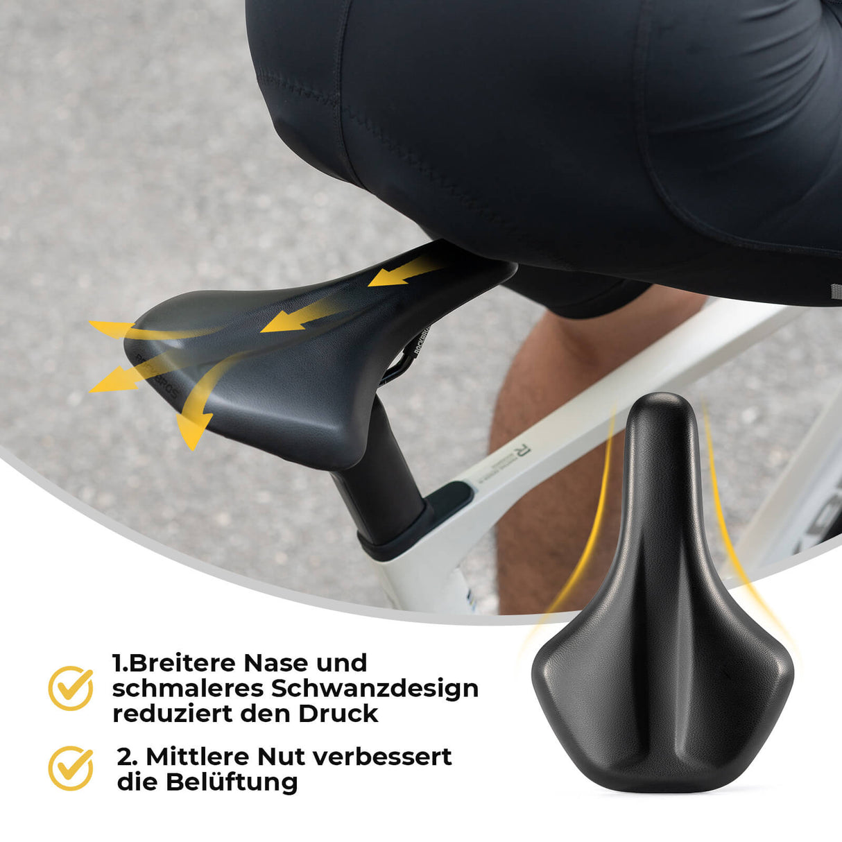 Fahrradsattel Ergonomisch, Komfortabel & Atmungsaktiv, Hochdichter PU-Schaum