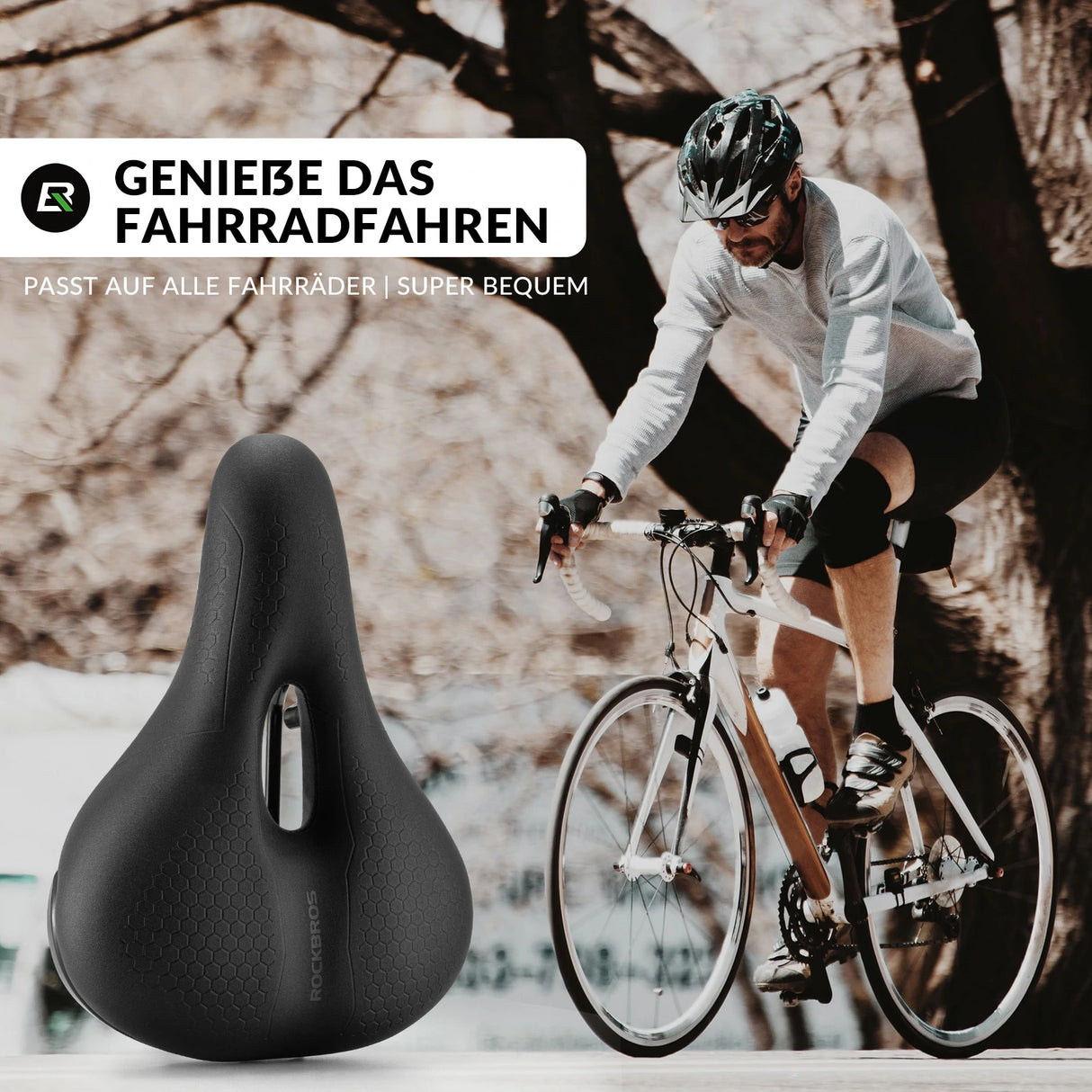 Fahrradsattel mit 5 cm Memory‑Foam – Atmungsaktiv, wasserdicht & 3 Typen