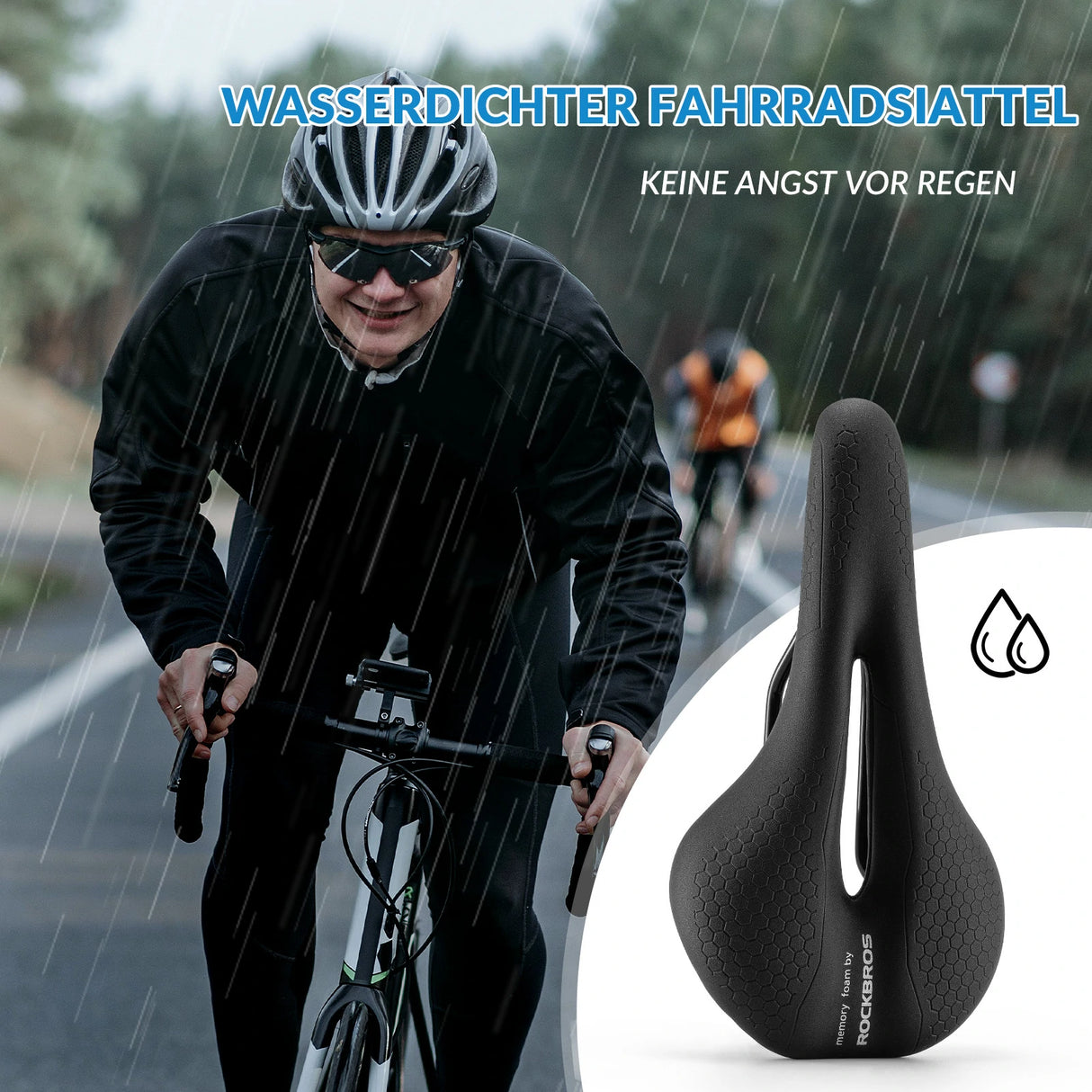 Fahrradsattel mit 5 cm Memory‑Foam – Atmungsaktiv, wasserdicht & 3 Typen
