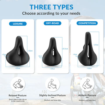 fahrradsattel typen Fahrradsattel Fahrradsitz 5cm Memory Foam Atmungsaktiv Wasserdicht 3 T – ROCKBROS-DE