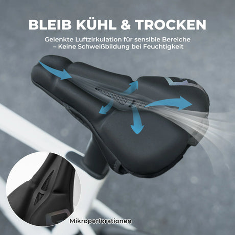 Fahrradsattel-Überzug – Ergonomischer Sattelbezug mit Memory-Foam & 3D-geformter Polsterung