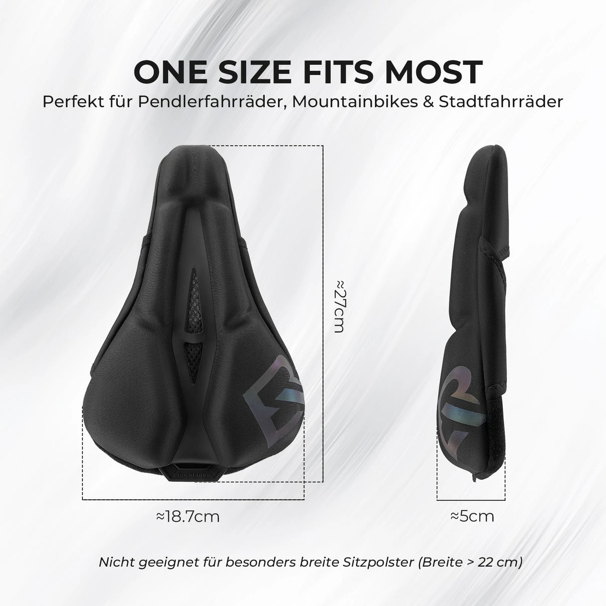 Fahrradsattel-Überzug – Ergonomischer Sattelbezug mit Memory-Foam & 3D-geformter Polsterung