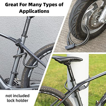 Fahrradschloss 110cm/14.27mm Kabelschloss mit 2 Schlüsseln – ROCKBROS-DE