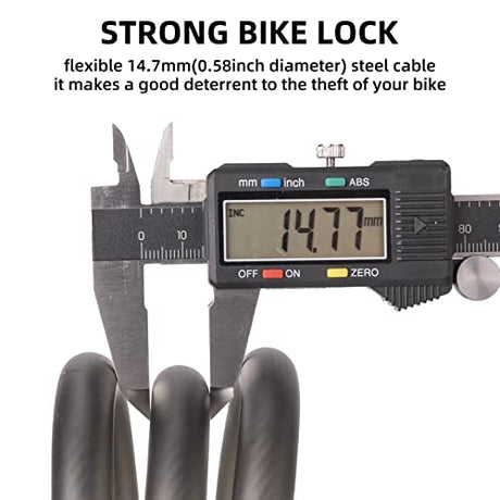 Fahrradschloss 110 cm/14,27 mm – Kabelschloss mit 2 Schlüsseln