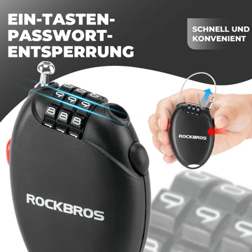 fahrradschloss 3 meter Fahrradschloss mit 3 Zahlencode, 60cm Stahlseil Schloss – ROCKBROS-DE