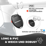 Fahrradschloss – 3‑stelliges Zahlenschloss mit 60 cm Stahlseil