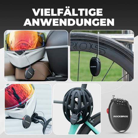 Fahrradschloss – 3‑stelliges Zahlenschloss mit 60 cm Stahlseil