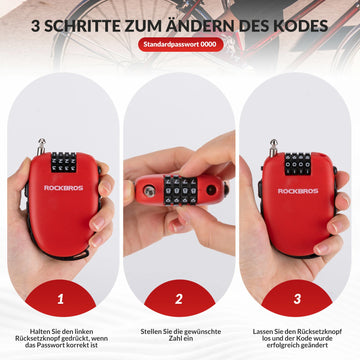 bitlock fahrradschloss Fahrradschloss mit 4-stelligem Zahlencode 94cm – ROCKBROS-DE