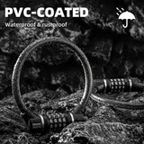 Fahrradschloss – 4‑stelliges Zahlenschloss mit 11,62 mm dickem Stahlkabel