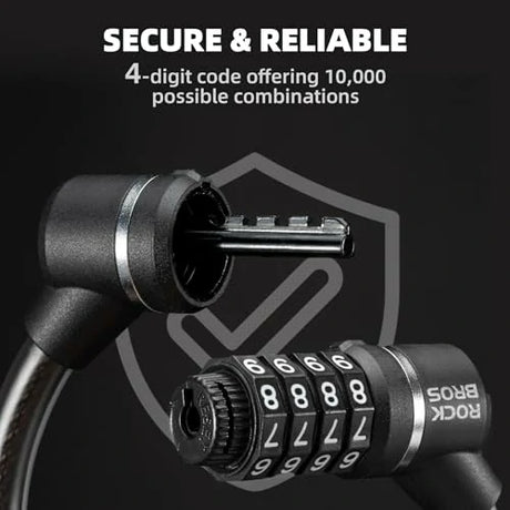 Fahrradschloss – 4‑stelliges Zahlenschloss mit 11,62 mm dickem Stahlkabel