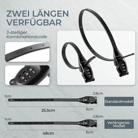 Fahrradschloss – Kabelschloss mit 3‑stelligem Zahlencode