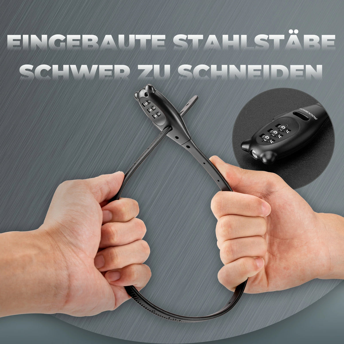 Fahrradschloss, Kabelschloss Fahrrad mit 3 Zahlencode – ROCKBROS-DE