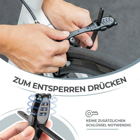 Fahrradschloss – Kabelschloss mit 3‑stelligem Zahlencode