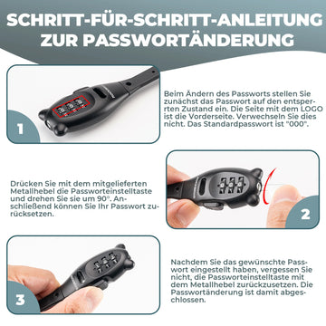 Fahrradschloss, Kabelschloss Fahrrad mit 3 Zahlencode  ROCKBROS-DE