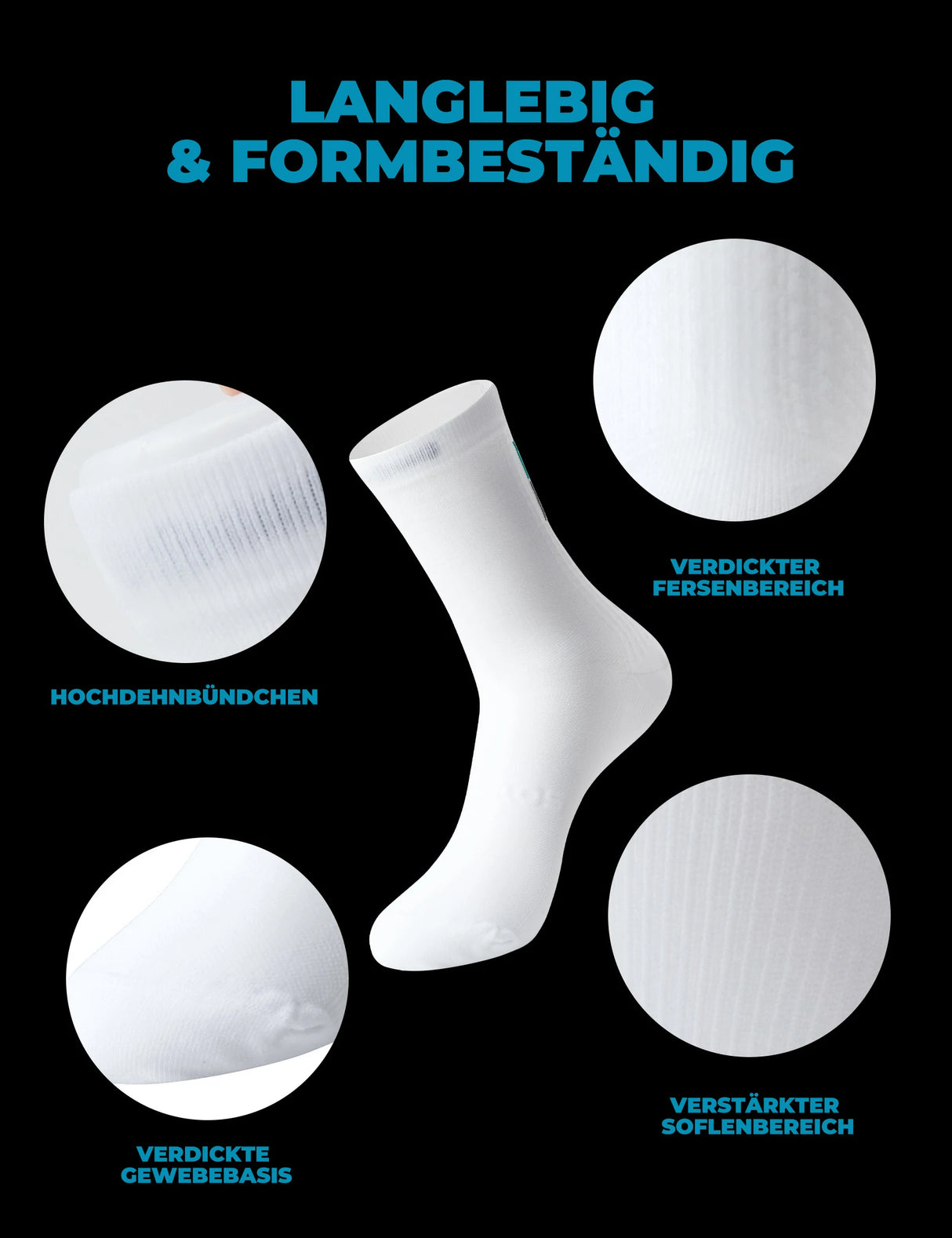 Fahrradsocken Rutschfest und Strapazierfähig 2 Paar