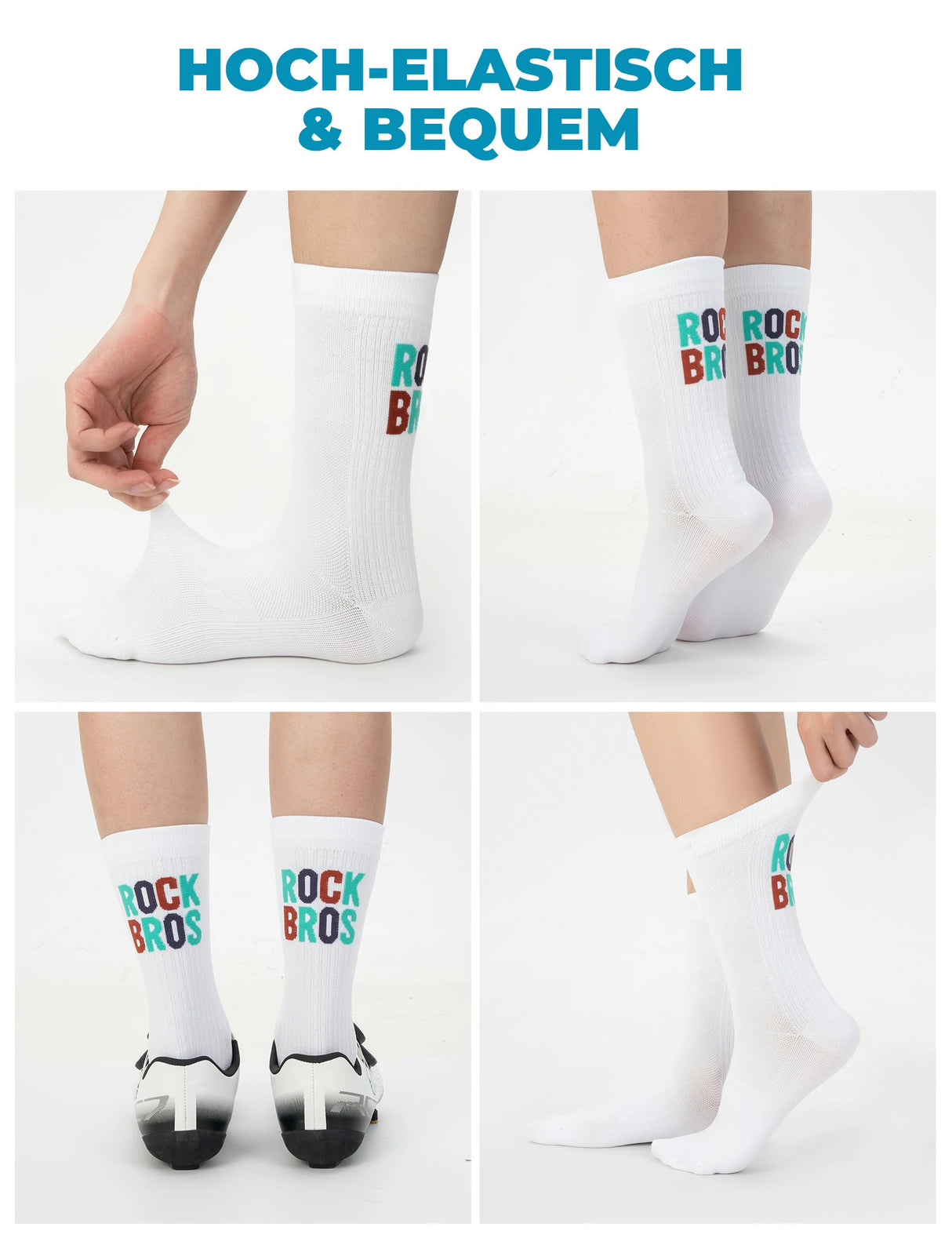 Fahrradsocken Rutschfest und Strapazierfähig 2 Paar