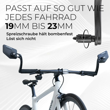 Fahrradspiegel HD – 360° drehbar & klappbar, schwenkbar für Lenker