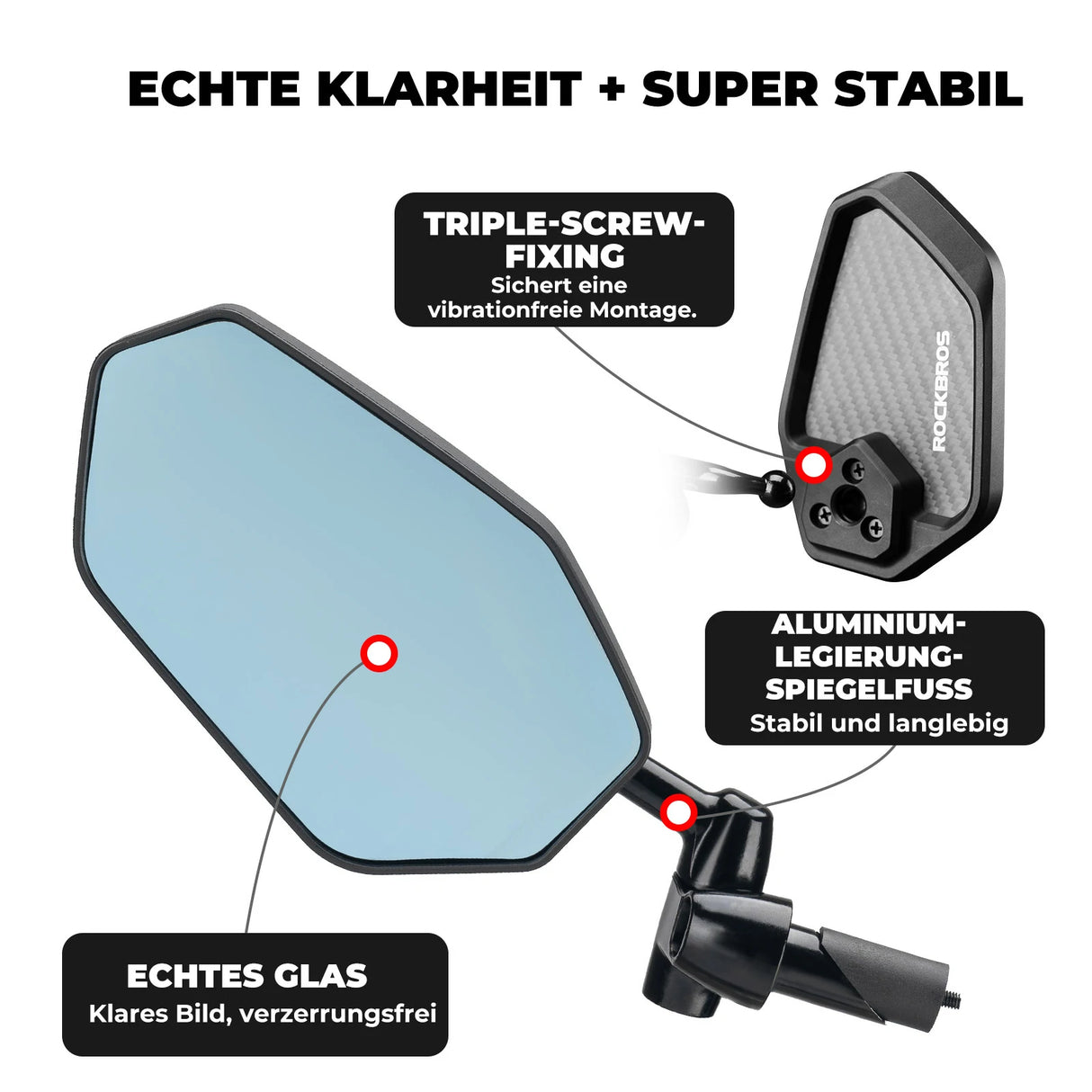 Fahrradspiegel – Weitwinkel, blendfrei & rückblicksicher