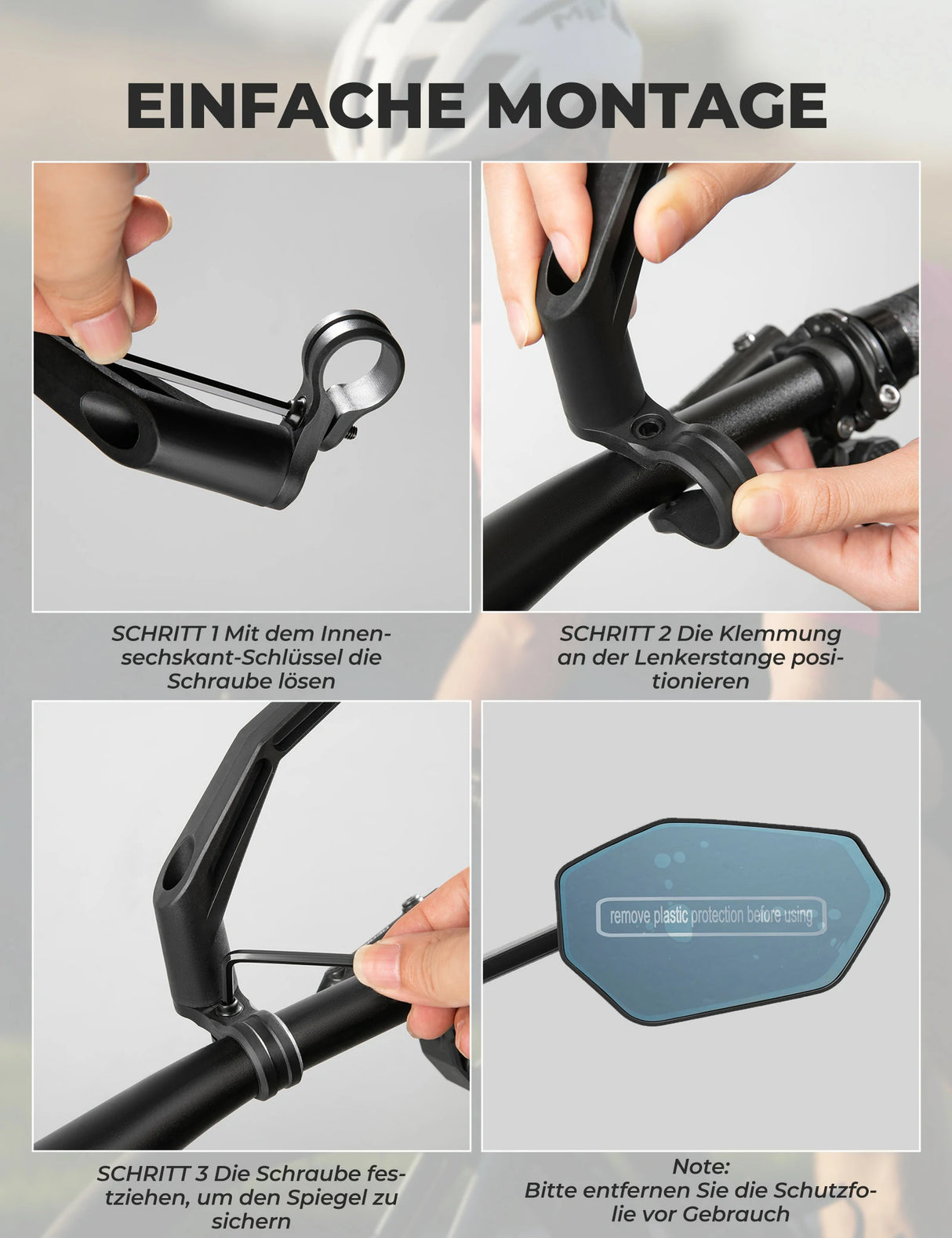 Fahrradspiegel – 360° Verstellbar, Blendfrei & Bruchfest