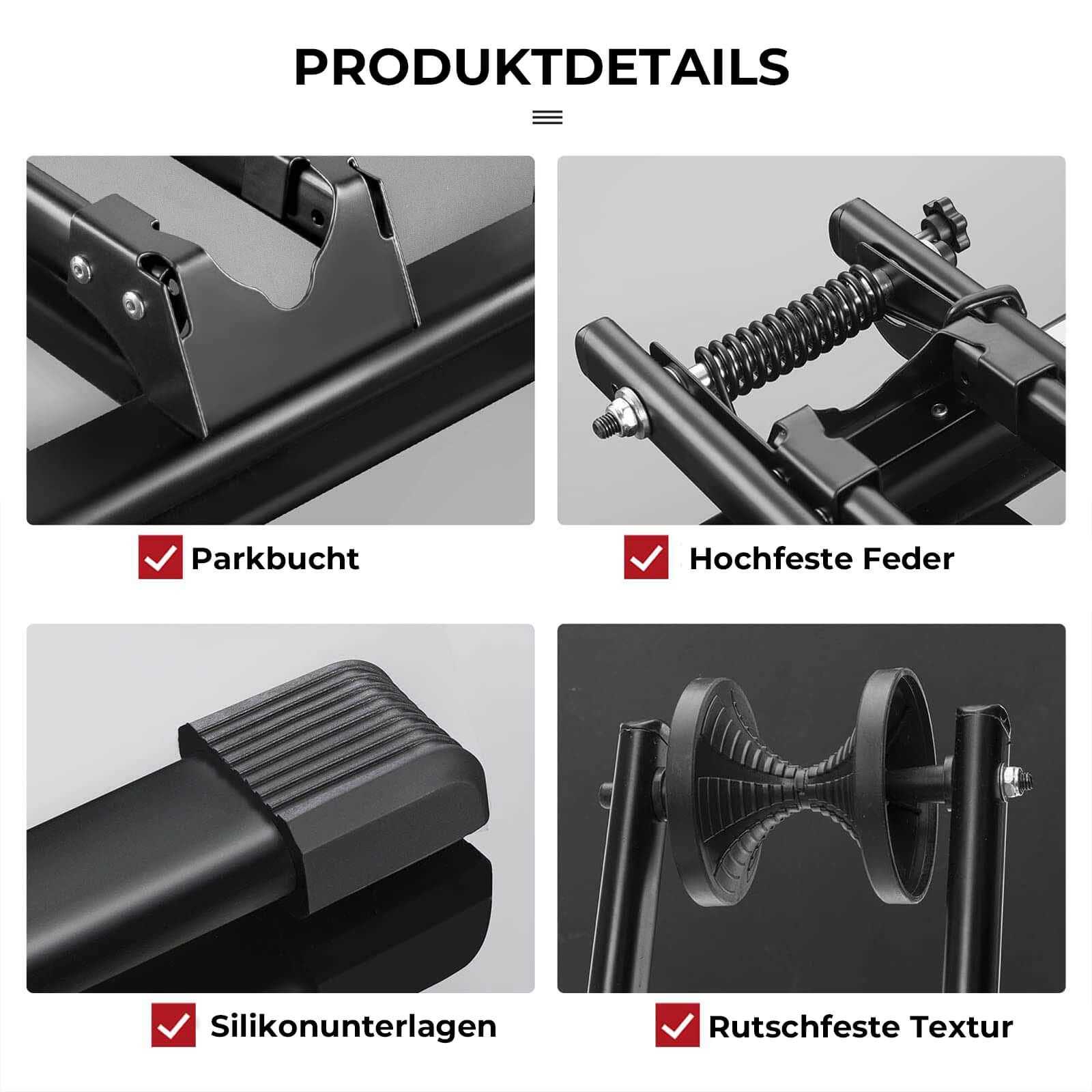 ROCKBROS Fahrradständer Fahrrad Faltbar aus Kohlenstoffstahl für 24-27,5”