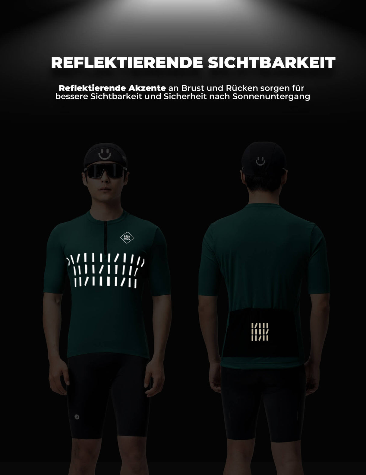 Fahrradtrikot Kurzarm Herren – Atmungsaktiv & Reflektierend