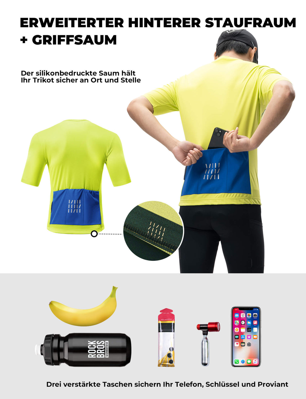 Fahrradtrikot Kurzarm Herren – Atmungsaktiv & Reflektierend