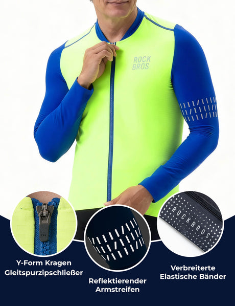 Fahrradtrikot Langarm Herren Winter – Warm, Atmungsaktiv & Reflektierend