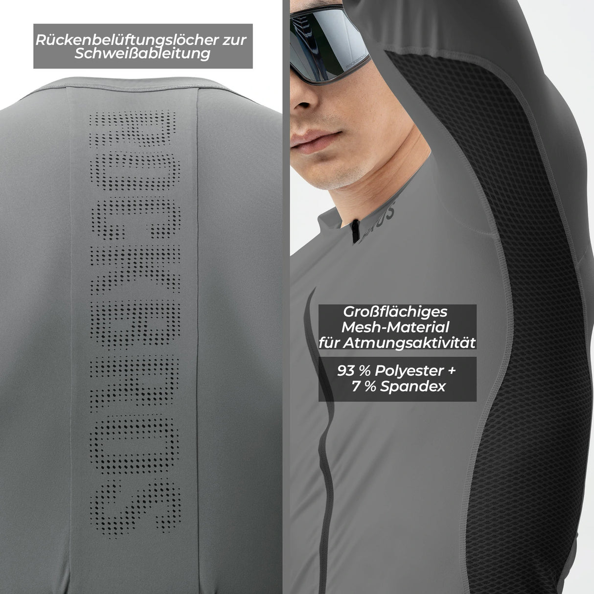 Herren Fahrradtrikot Langarm – Atmungsaktiv, schnelltrocknend & elastisch