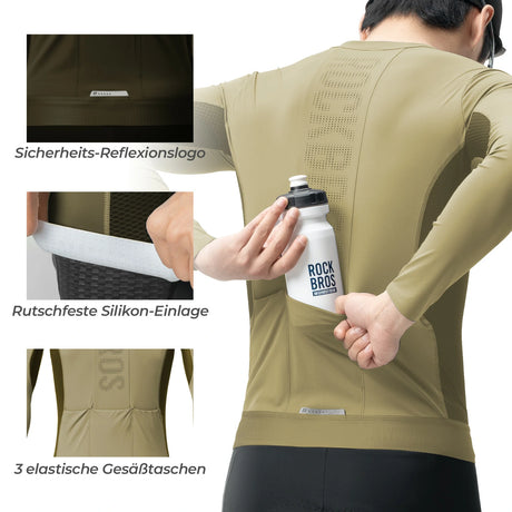 Herren Fahrradtrikot Langarm – Atmungsaktiv, schnelltrocknend & elastisch