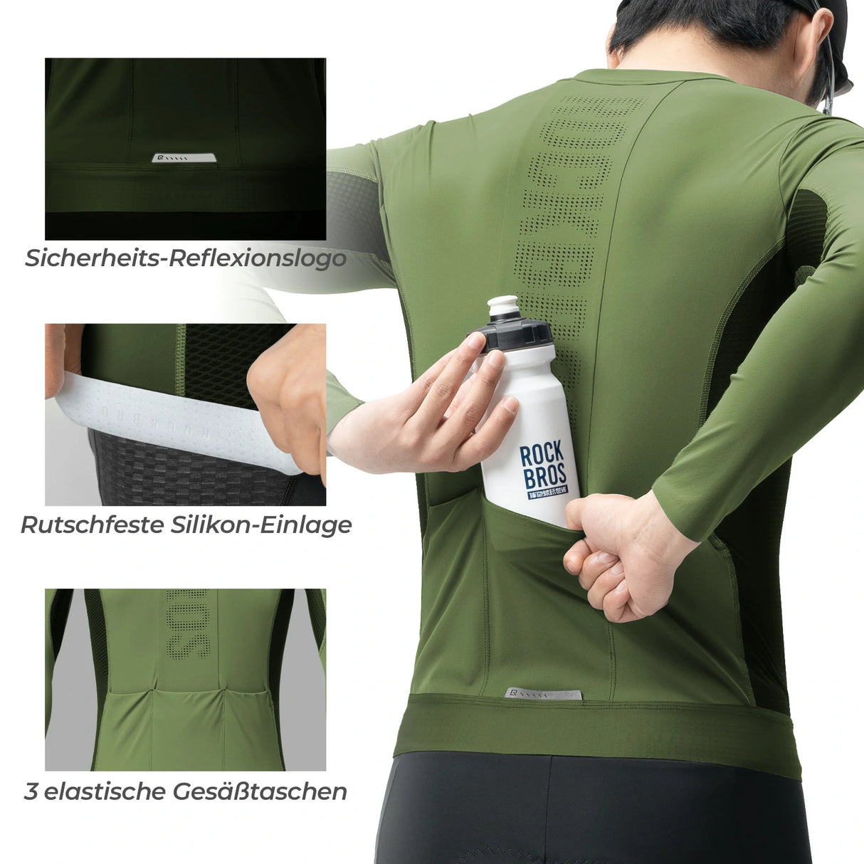 Herren Fahrradtrikot Langarm – Atmungsaktiv, schnelltrocknend & elastisch